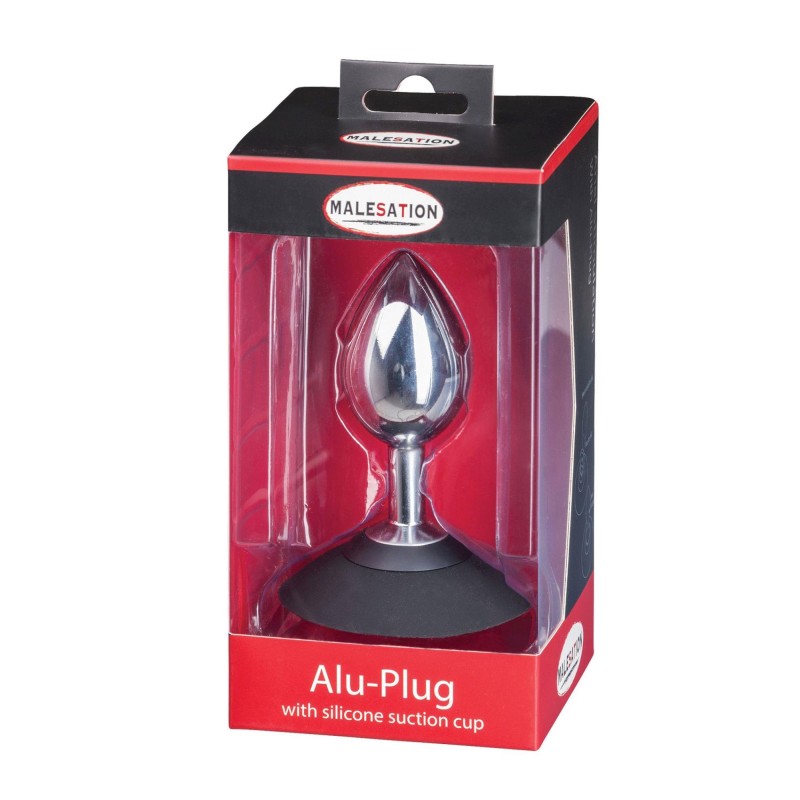 MALESATION Alu-Plug with suction cup large, chrome